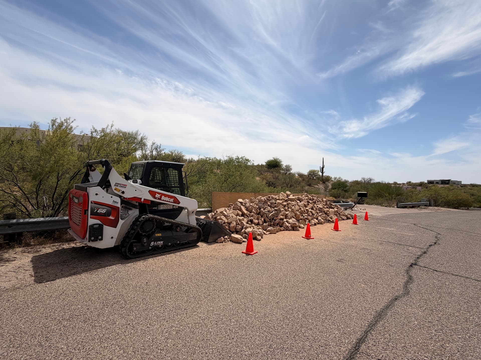 Hillside Land Clearing and Rip Rap Erosion Control in Tucson
