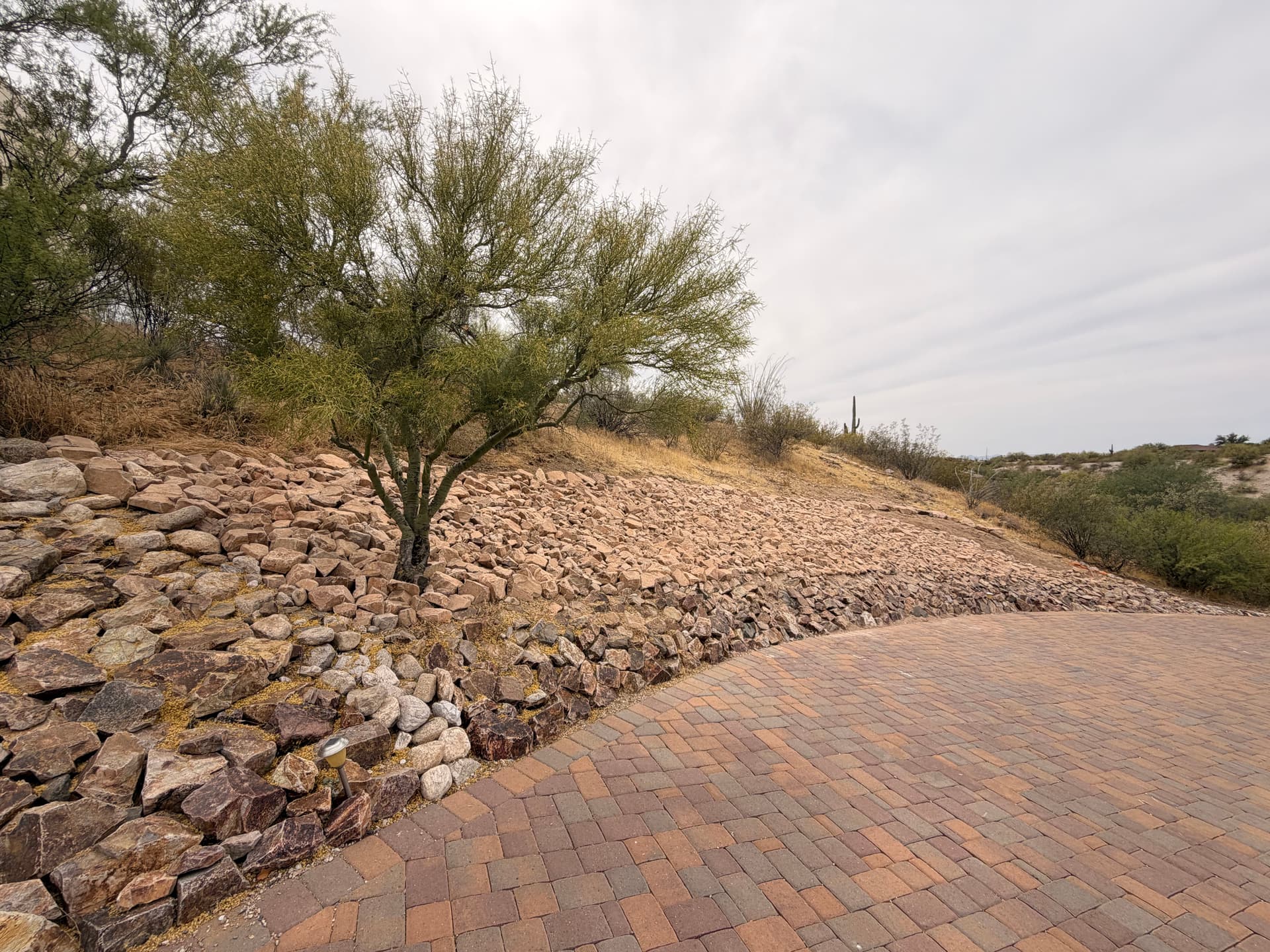 Hillside Land Clearing and Rip Rap Erosion Control in Tucson