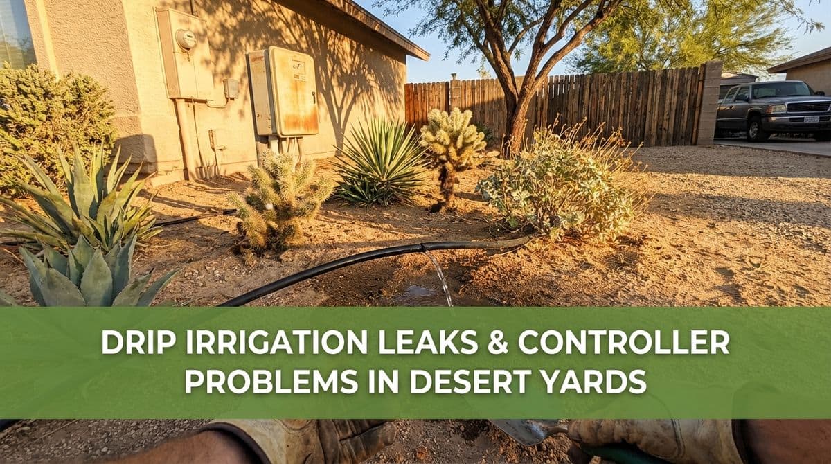 Drip Irrigation Leaks & Controller Problems in Desert Yards image